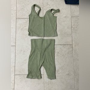 Matching ribbed yoga set